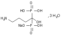 Alendronate sodium Molecular formula: C4H12NNaO7P2, 3H2O
