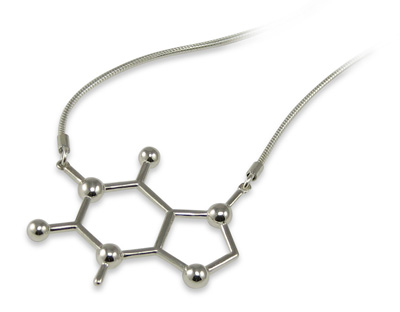 caffeine molecule necklace taj